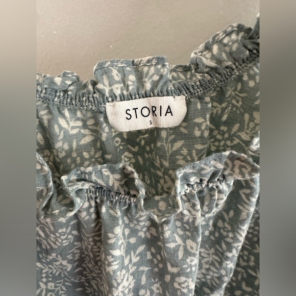 Storia Crop Top Green Hunter Floral size small - Picture 3 of 3